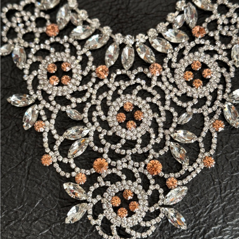 Betsy Johnson NEW Rhinestone Bib Necklace “Ballerina Rose” - Picture 4 of 7